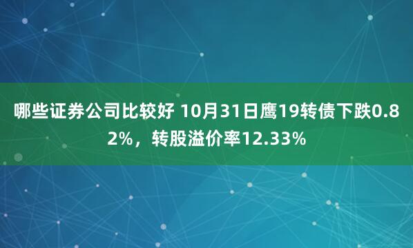 哪些证券公司比较好 10月31日鹰19转债下跌0.82%，转股溢价率12.33%